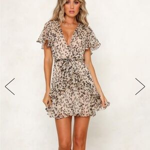 Cream and black dress